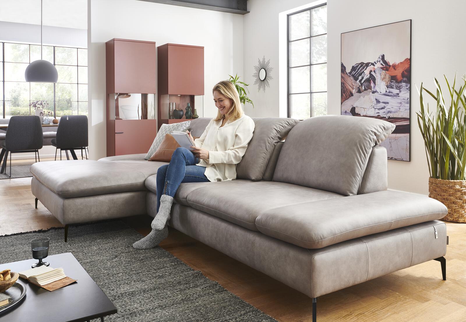 Ecksofa Lavina mit Funktion in Leder Ecksofa Lavina mit Funktion in Leder
