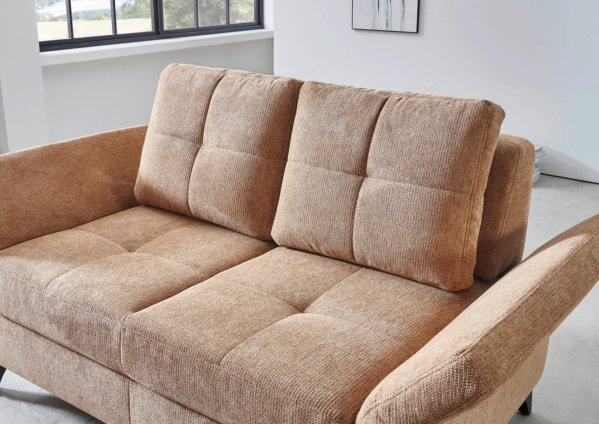 Schlafsofa mit Relaxfunktion in Stoff