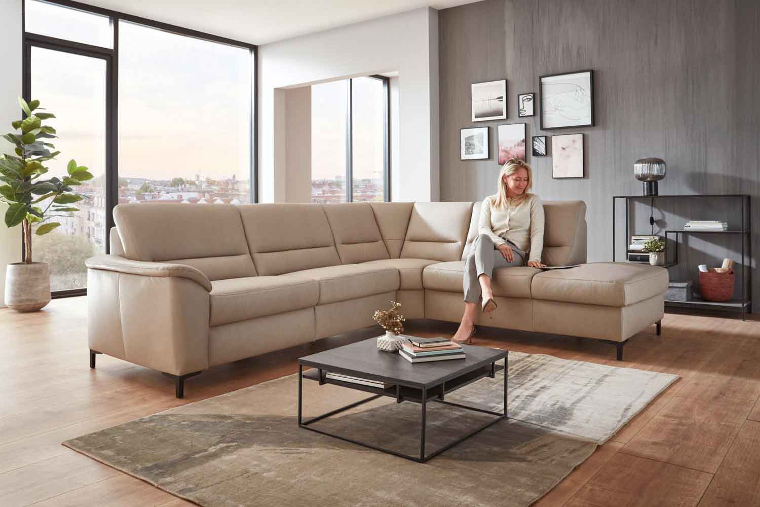 Modulmaster Ecksofa Cosmos High in Leder