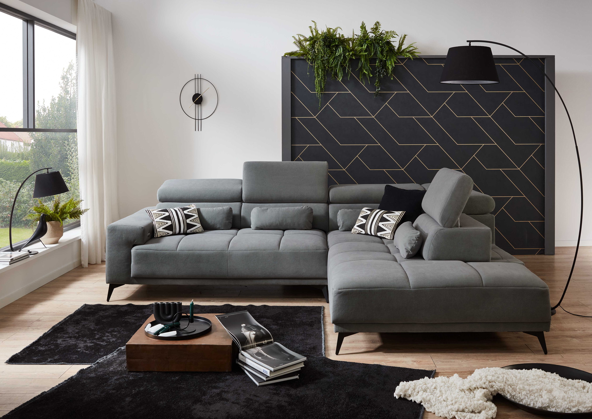 Ecksofa Wave 2.0 mit motorischen XL-Sitzvorzug in Stoff-0646Wave2.0WW