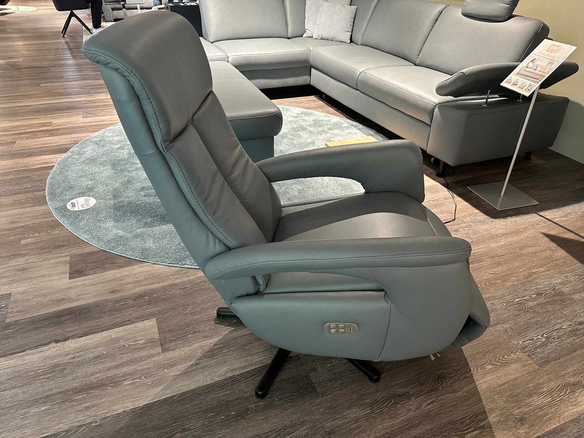 Modulmaster Ecksofa inkl. vielen Funktionen mit Hocker und Relaxsessel in Leder -0775015503-05-0775013911-01WW-A