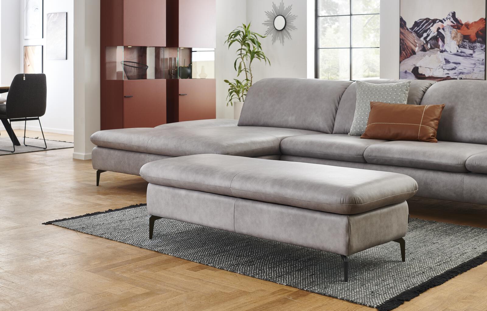 Ecksofa Lavina mit Funktion in Leder