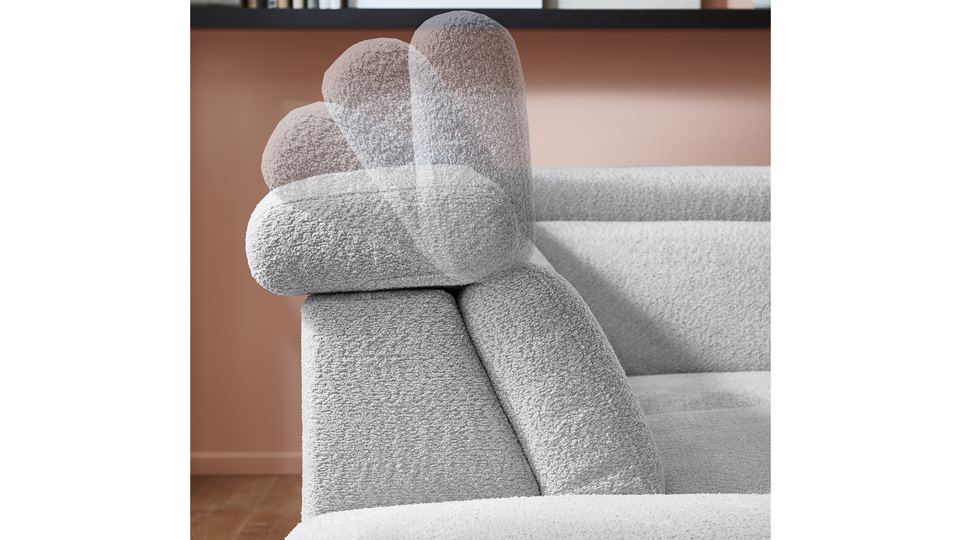 Modulmaster Ecksofa Stoff L-Form Federkern Silver-01260301WW