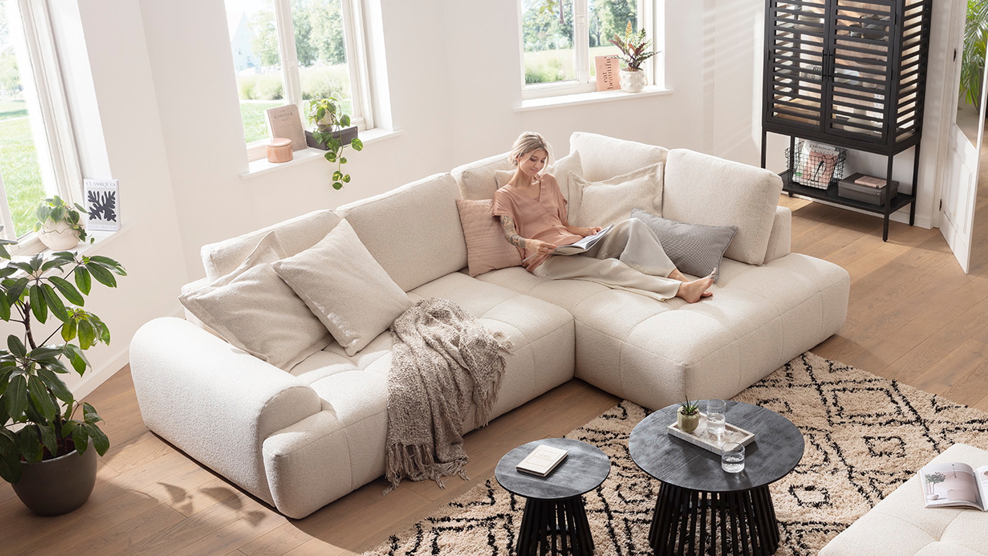 Ginger Moon Ecksofa Energy mit losen Rückenkissen in Stoff-0310Energy00WW
