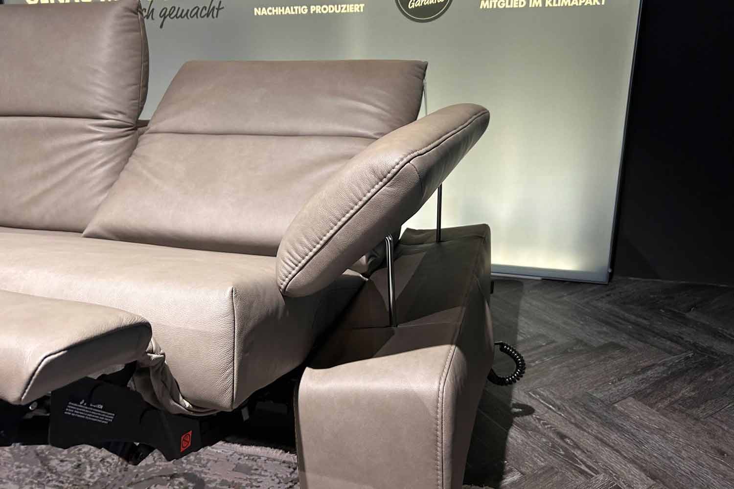 Thomas Brunner Leder Ecksofa mit motorischer Relaxfunktion 