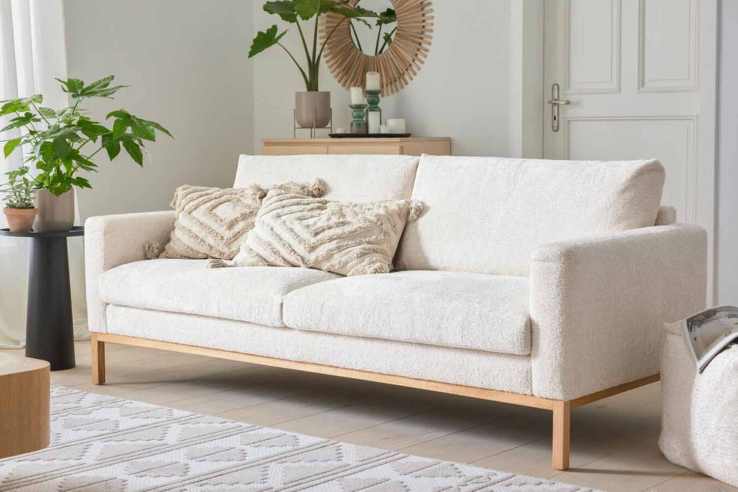 Roomio 4105 Sofa 3-Sitzer mit Holzrahmen in Stoff  