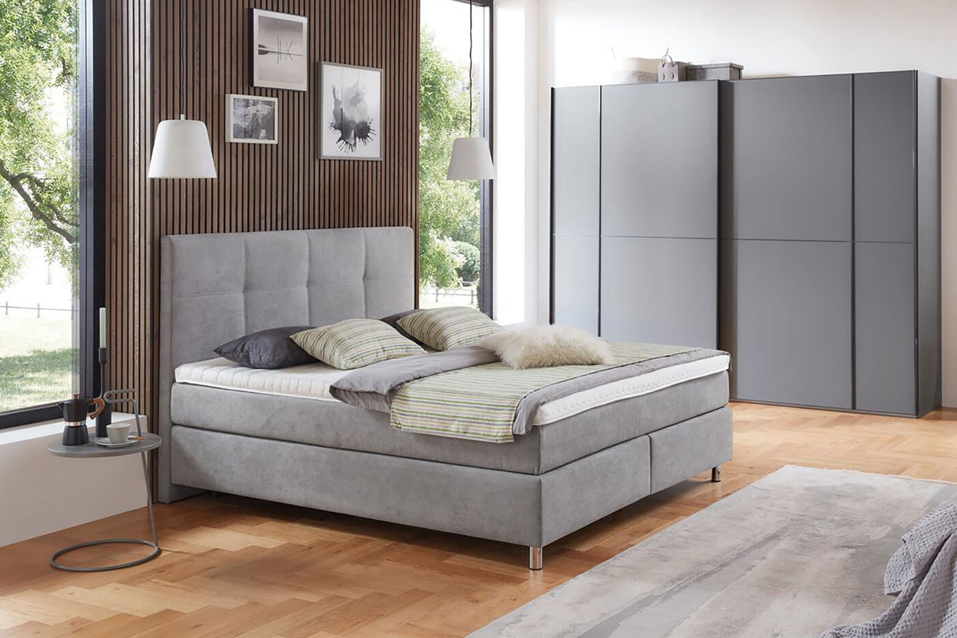 Boxspringbett Home 4400 mit Wendematratze Stoff