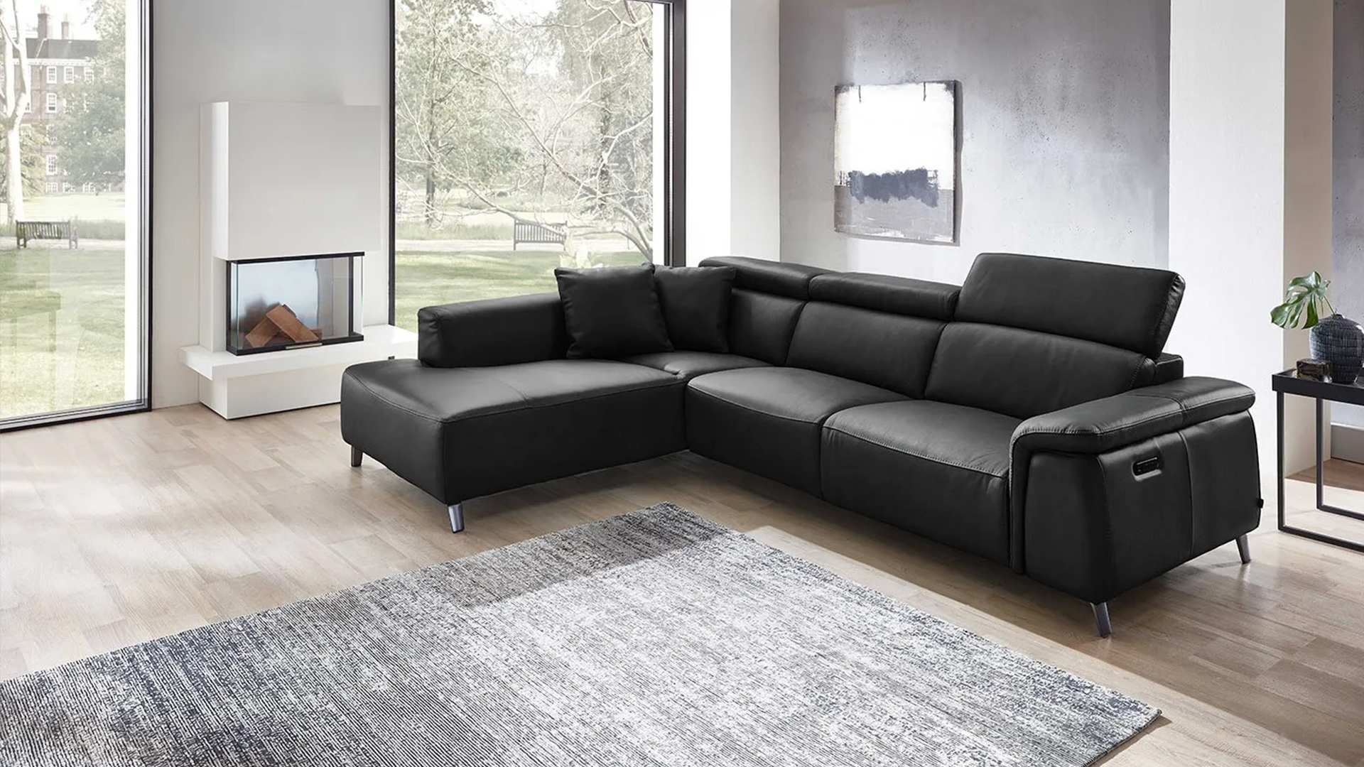 Ecksofa Firenze mit motorischer Relaxfunktion in Leder -05970318W3