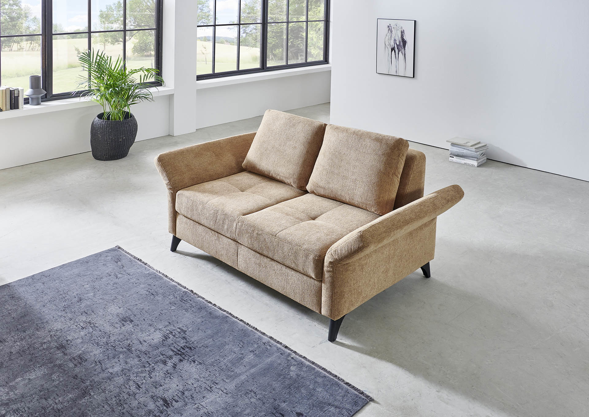 Schlafsofa mit Relaxfunktion in Stoff