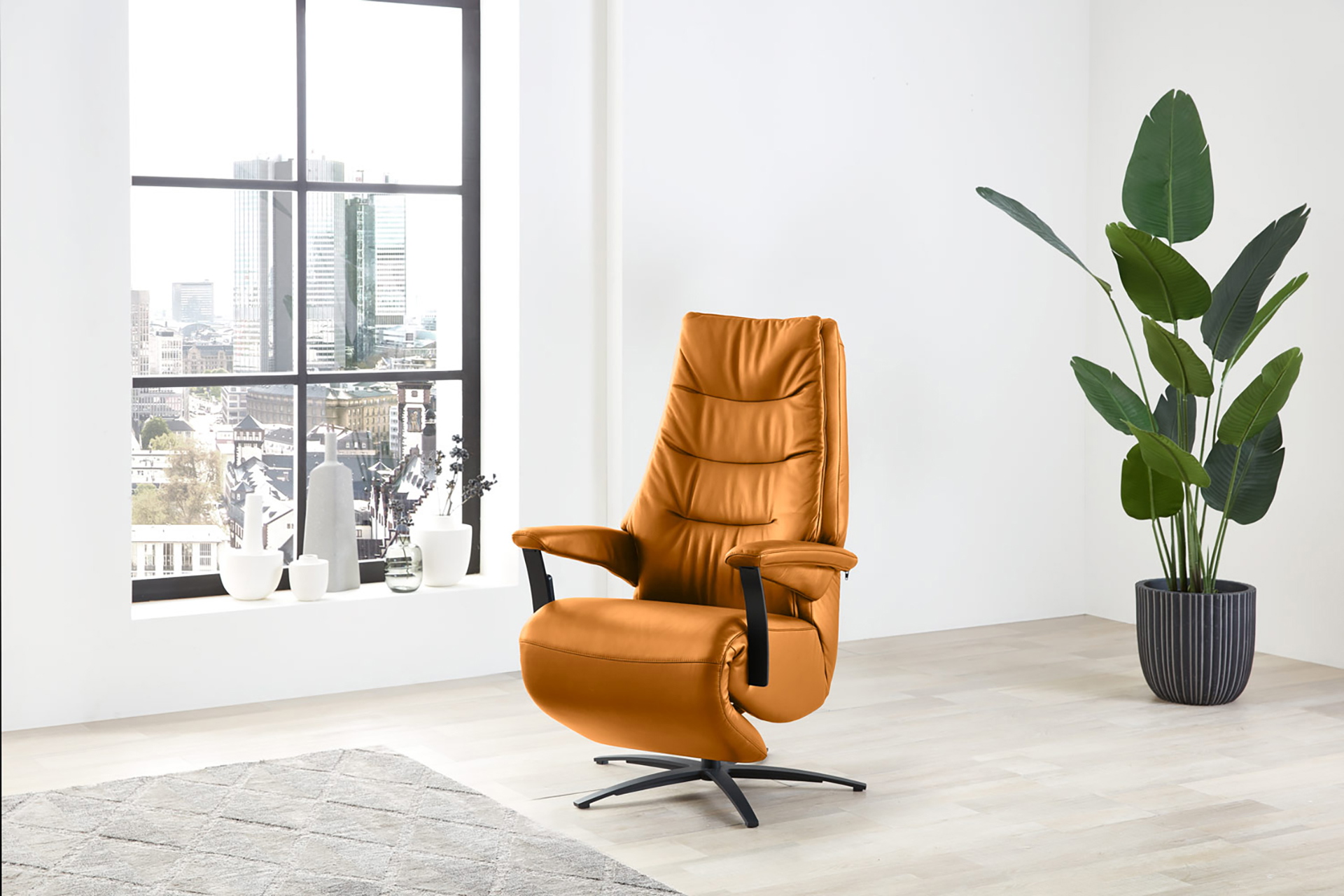 Relaxsessel 430 aus Echtleder inkl. 4 Motoren Gold