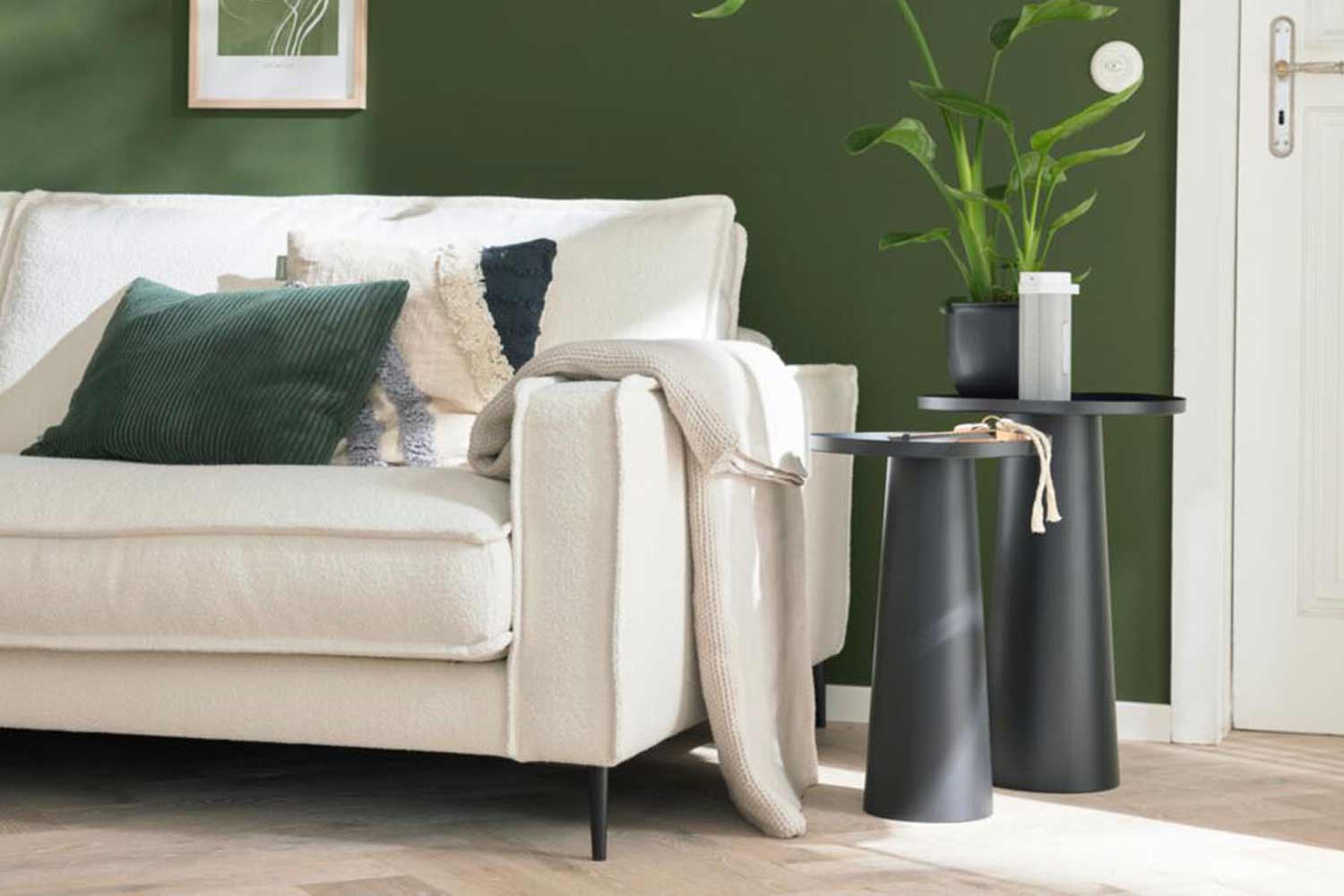 Ecksofa Roomio 4102 in Trendstoff Bouclé 