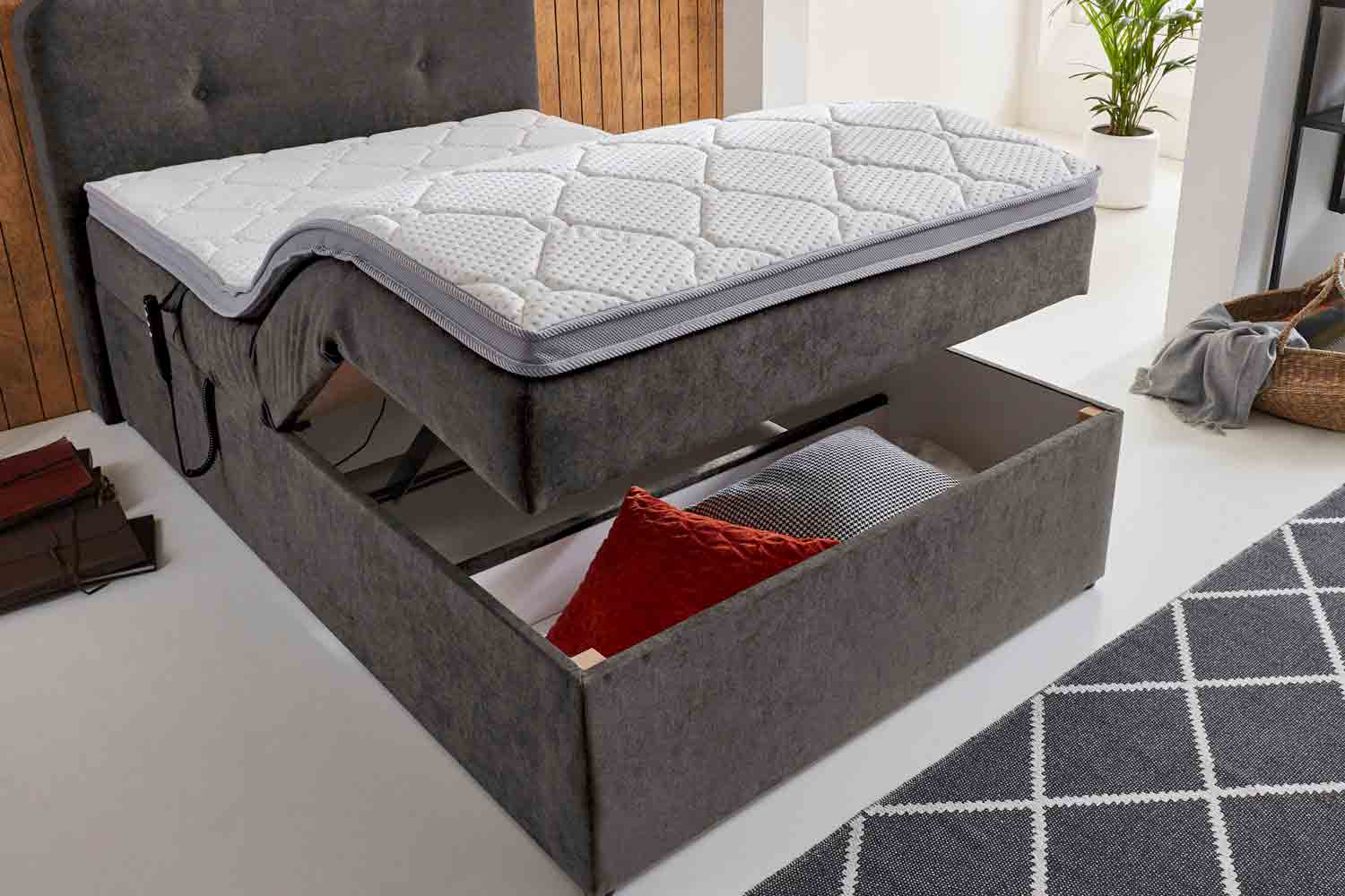 Boxbett Elora mit 2-motorischer Verstellung und Bettkasten