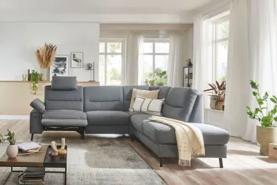 Stoff Ecksofa inkl. motorischer Relaxfunktion