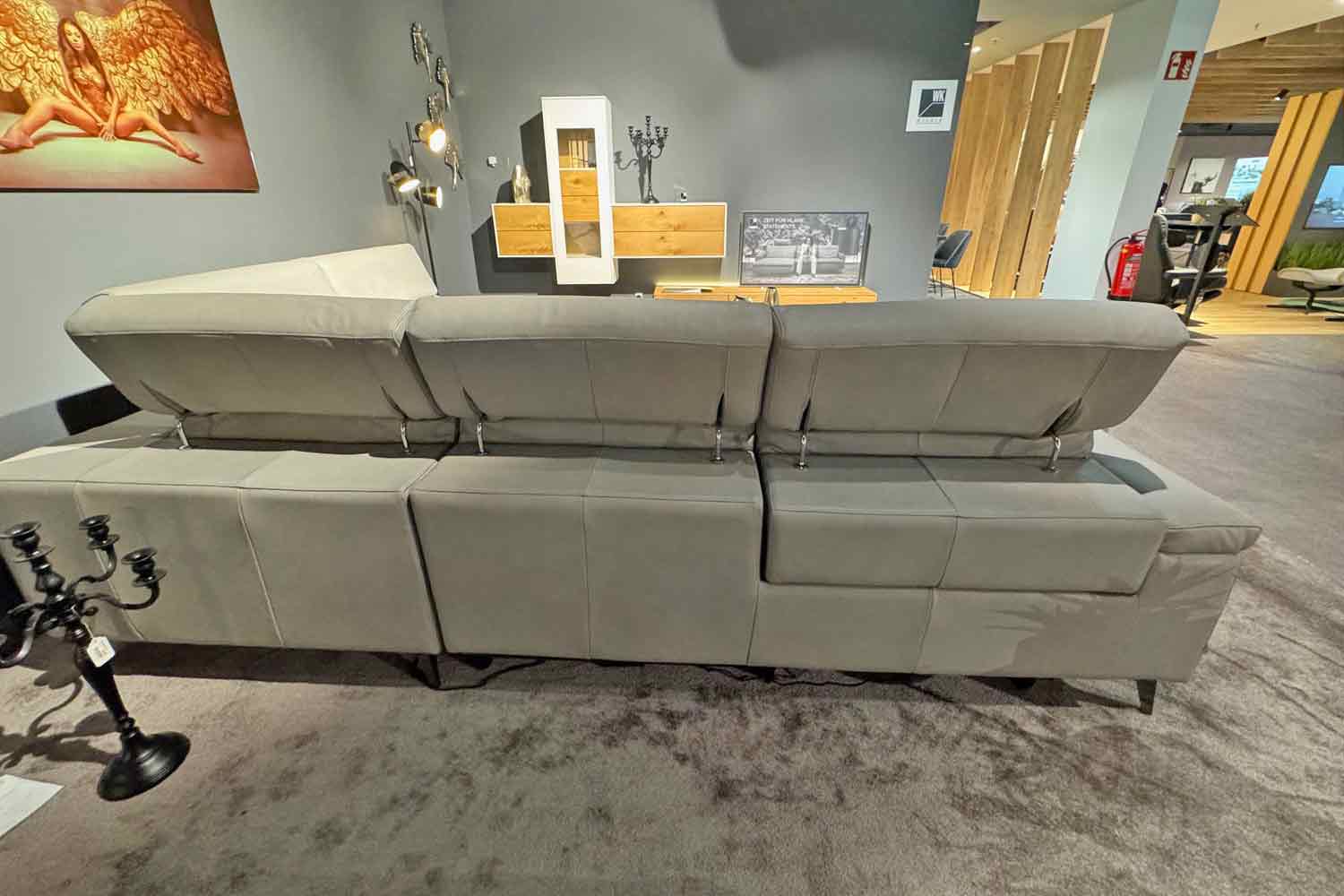 Cuoio Ecksofa Milano mit motorischer Relaxfunktion in Leder