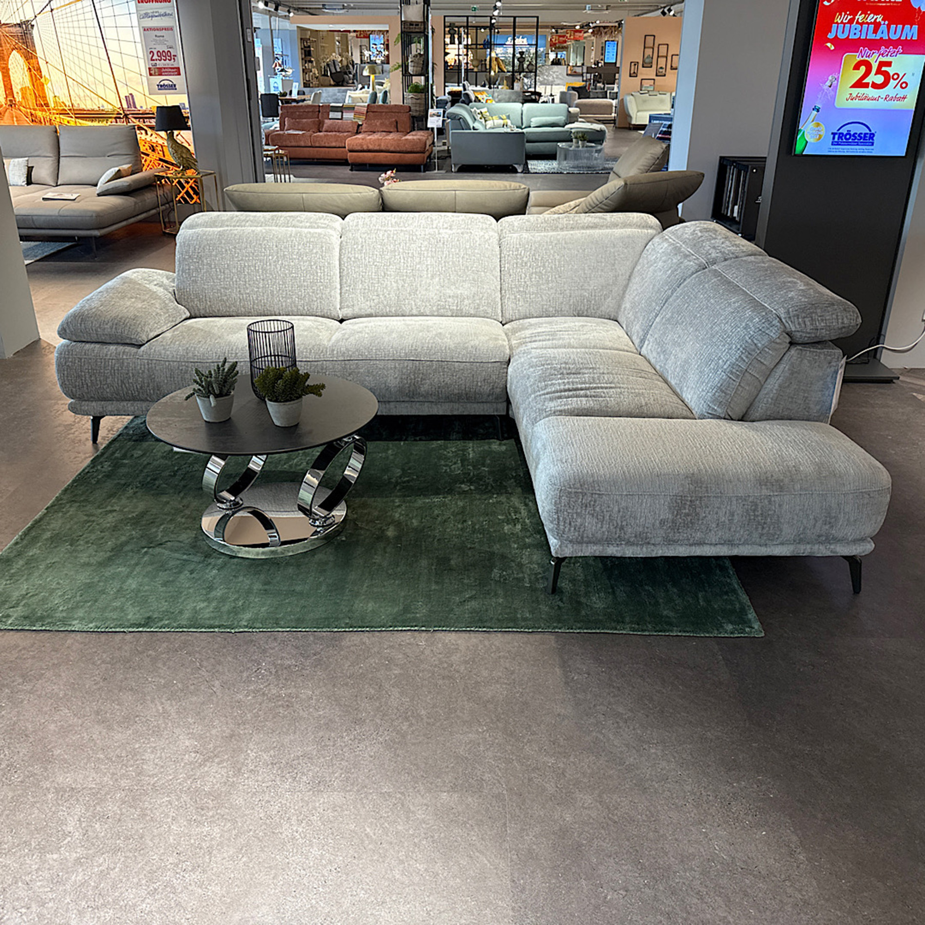Cuoio Stoff Ecksofa inkl. manueller Kopfteilverstellung-0597101700-45WW-A