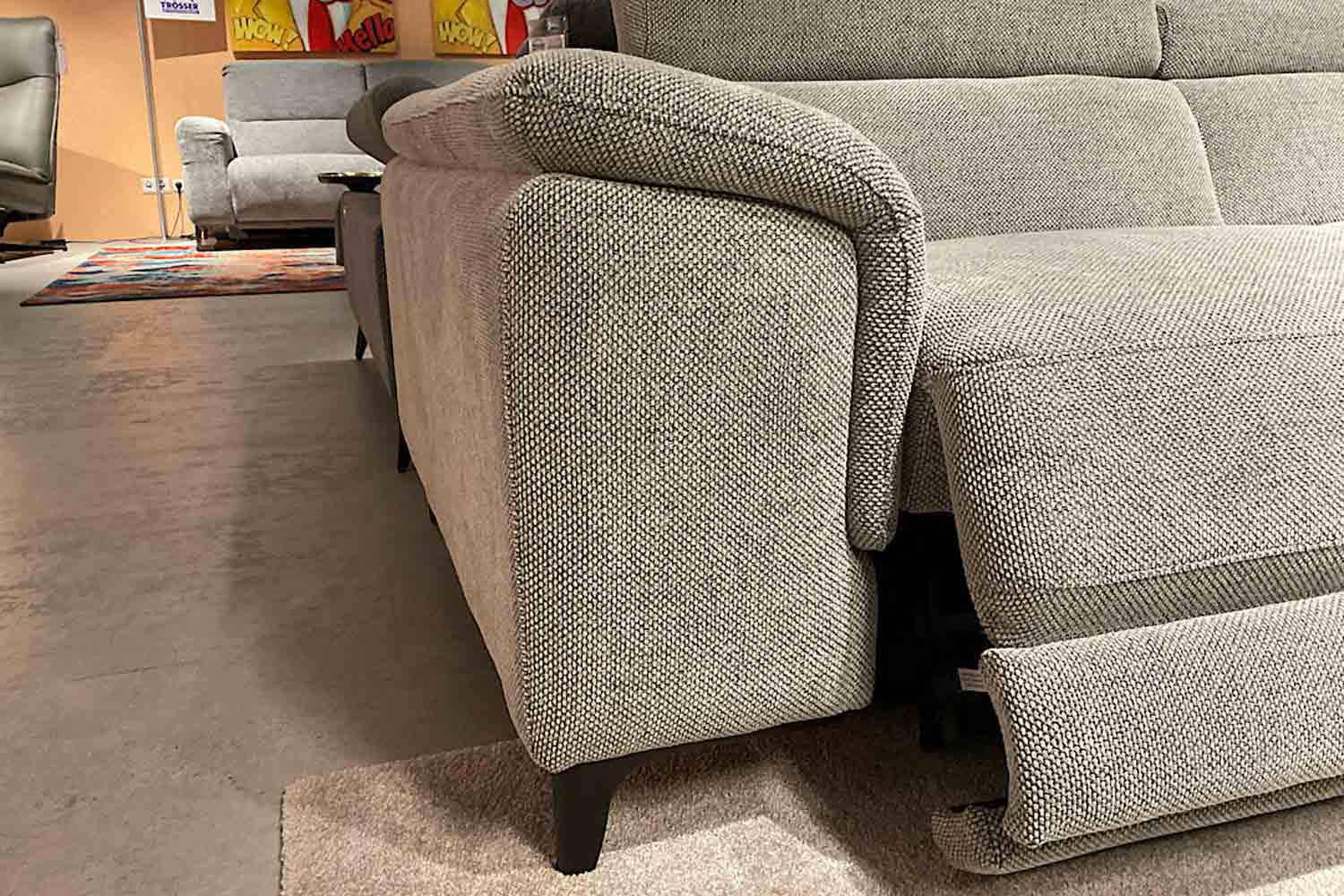Cuoio Stoff Ecksofa mit motorischer Relaxfunktion 