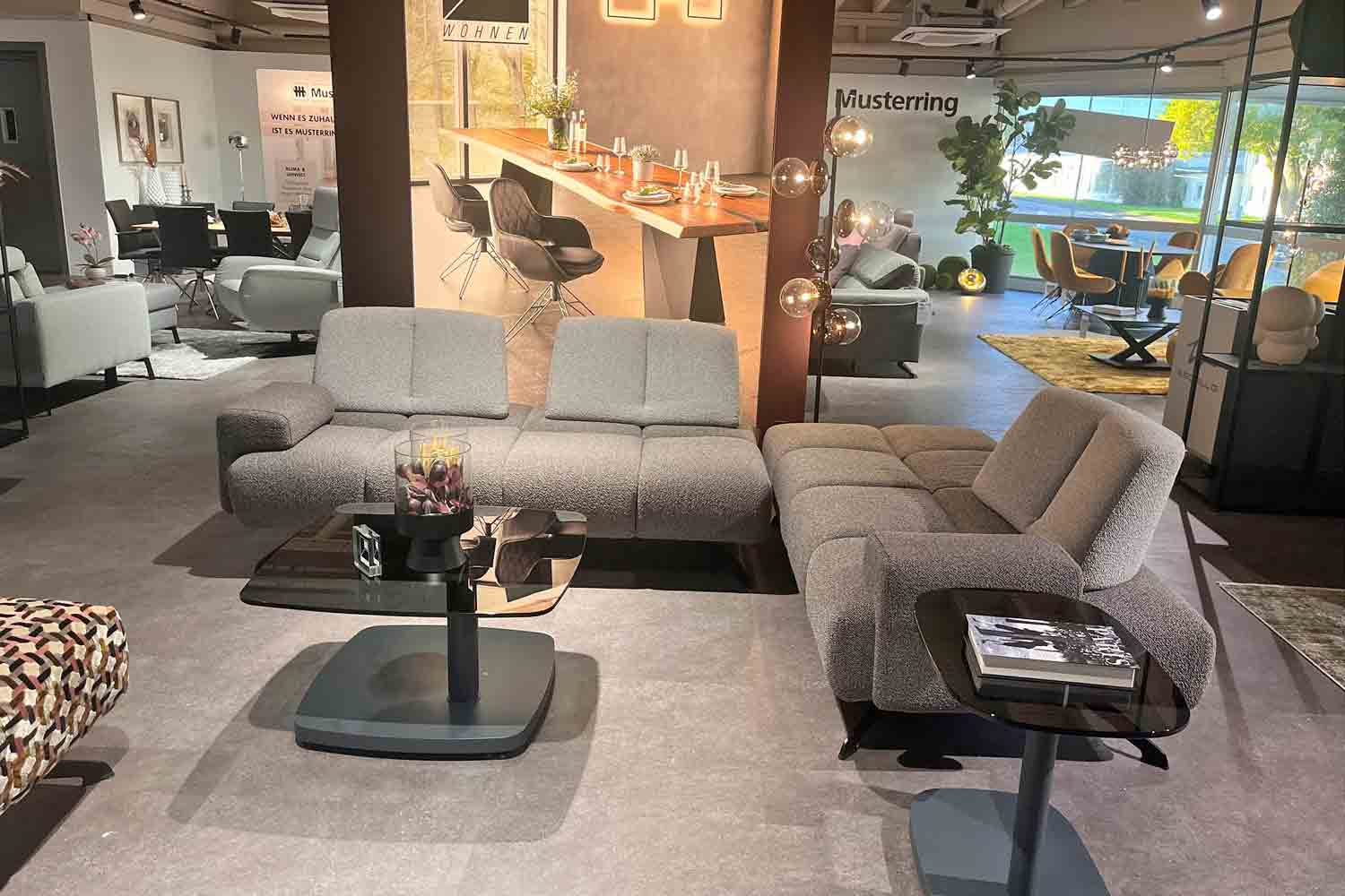 WK Wohnen Joker Couchgarnitur mit Funktion in Stoff