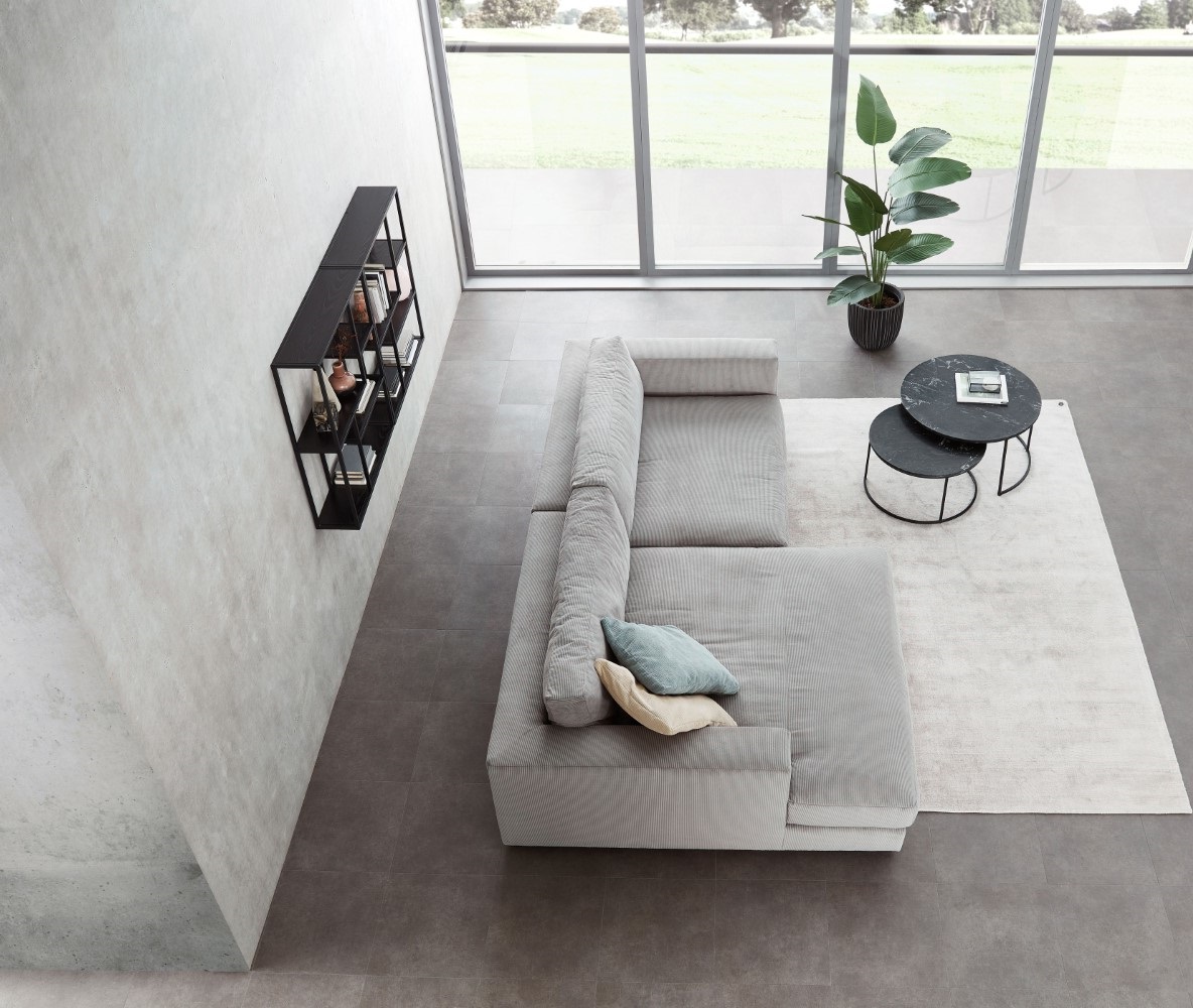 Cosyhome Living Ecksofa Cord Stoff Vintage Grau links