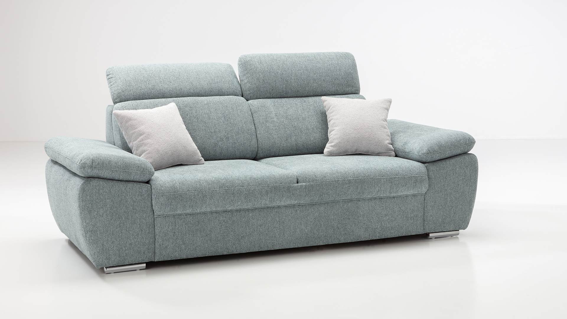 Sofa Alabama mit manueller Kopfteilverstellung in Stoff Sofa Alabama mit manueller Kopfteilverstellung in Stoff
