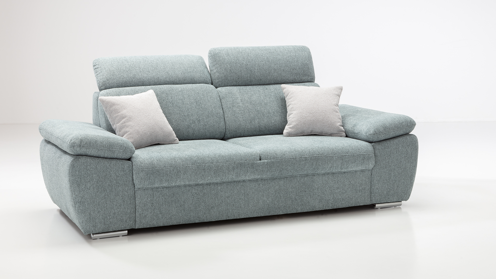 Sofa Alabama mit manueller Kopfteilverstellung in Stoff