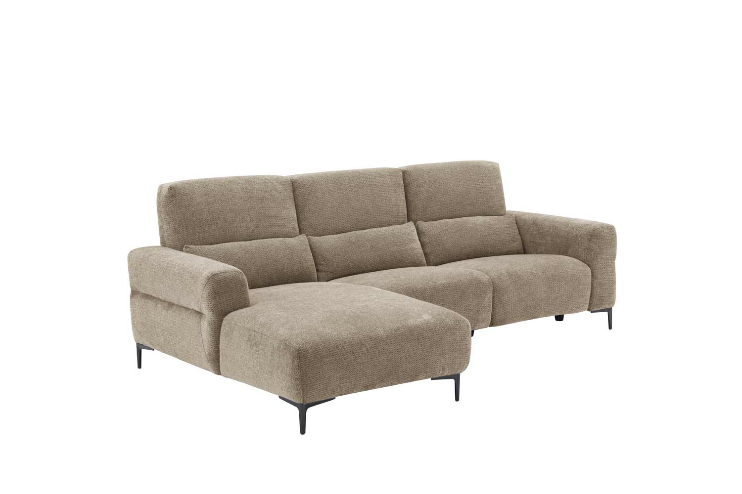 Ecksofa inkl. motorischer Funktion im trendigen Retro Stoff 