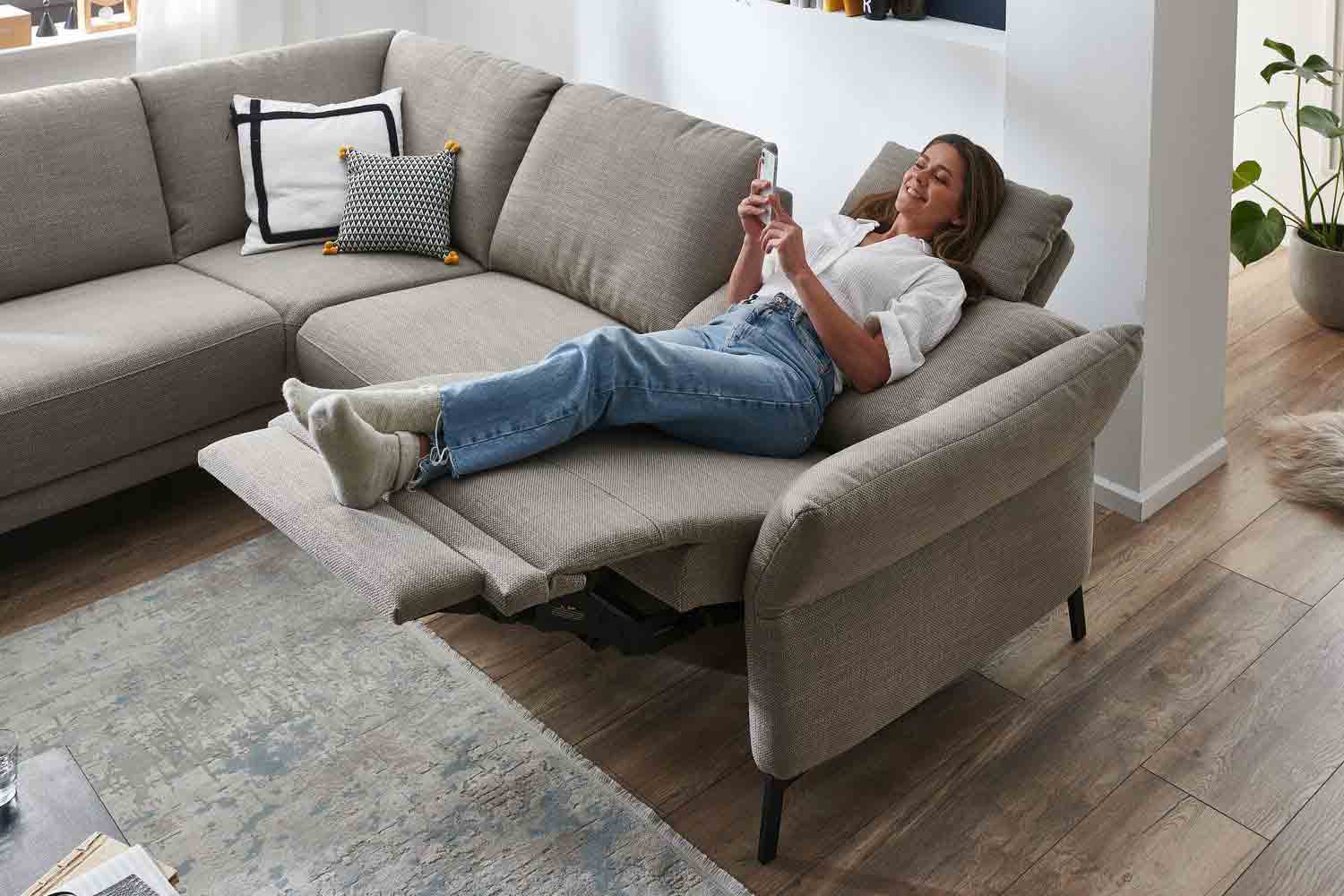 Carina Ecksofa L-Form in Stoff 