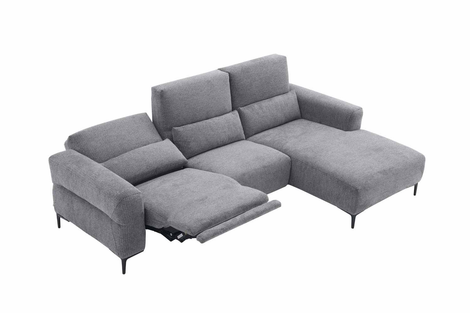 Ecksofa inkl. motorischer Funktion im trendigen Retro Stoff Ecksofa inkl. motorischer Funktion im trendigen Retro Stoff