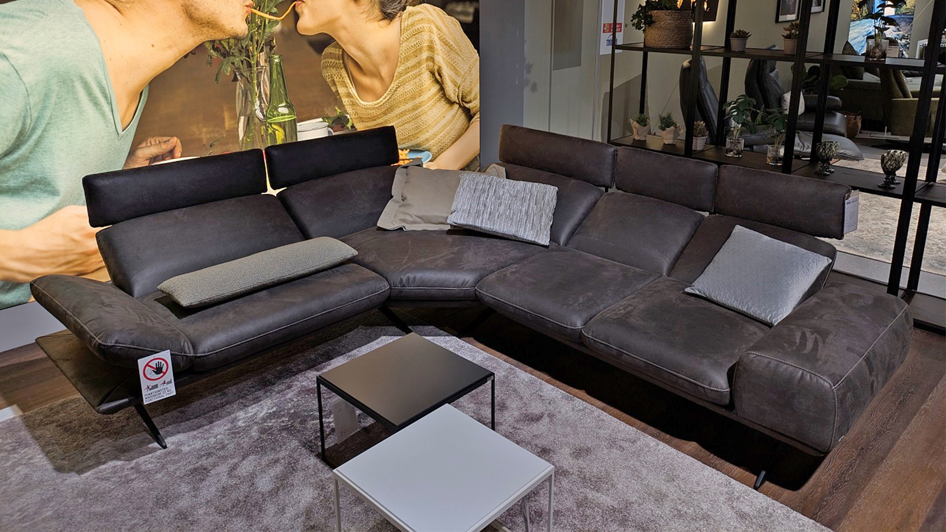 Koinor Ecksofa mit Kopfteilverstellung in Mikrofaser-0160035005-33WW-A