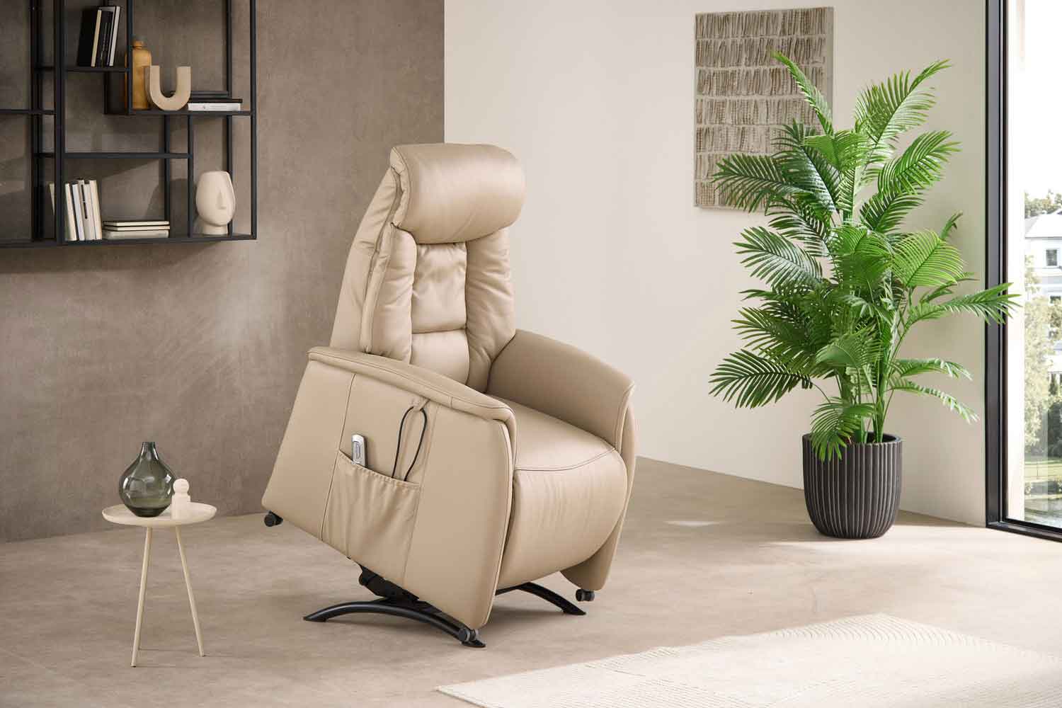 Relaxsessel mit Relaxfunktion und Aufstehhilfe Lederlook