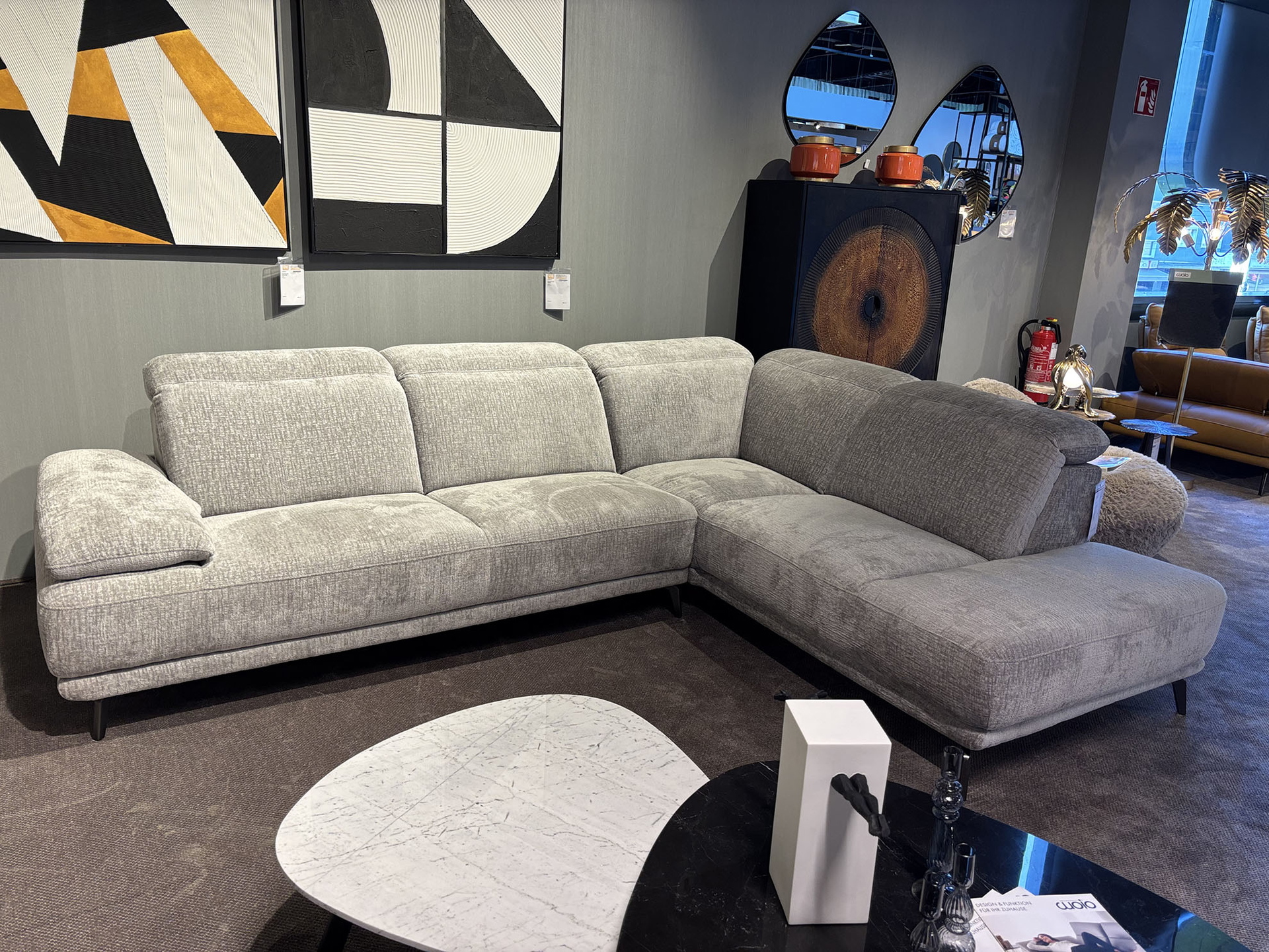 Cuoio Ecksofa inkl. Kopfteilverstellung in Stoff -0597101700-15WW-A