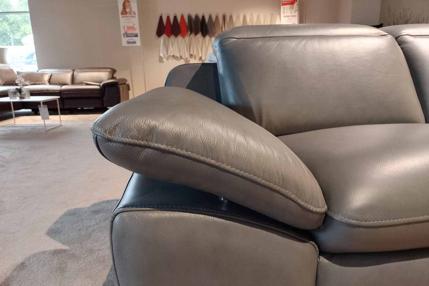 Cuoio Leder Couchgarnitur Palermo inkl. 2-motorischer Funktion