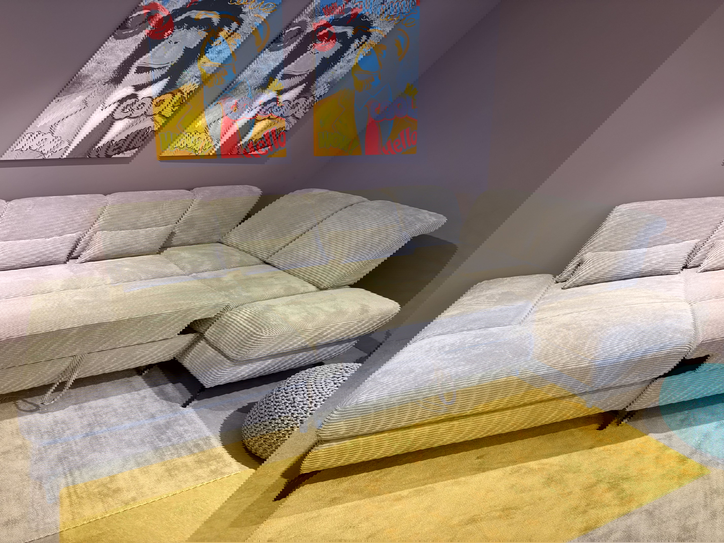 Wohnlandschaft Belfast inkl. vielen Funktionen in Trendstoff Cord -0768024700-39WW-A