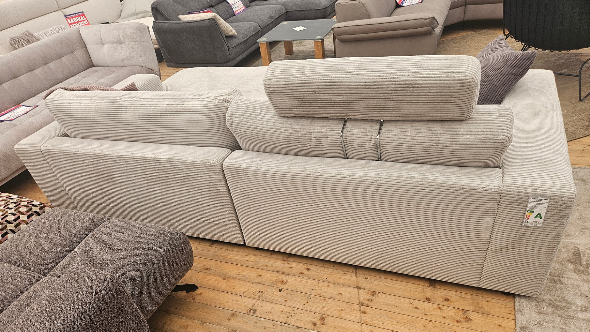 Gallery M Ecksofa Lucia mit Hocker in Trendstoff Cord-0318006713-34WW-A
