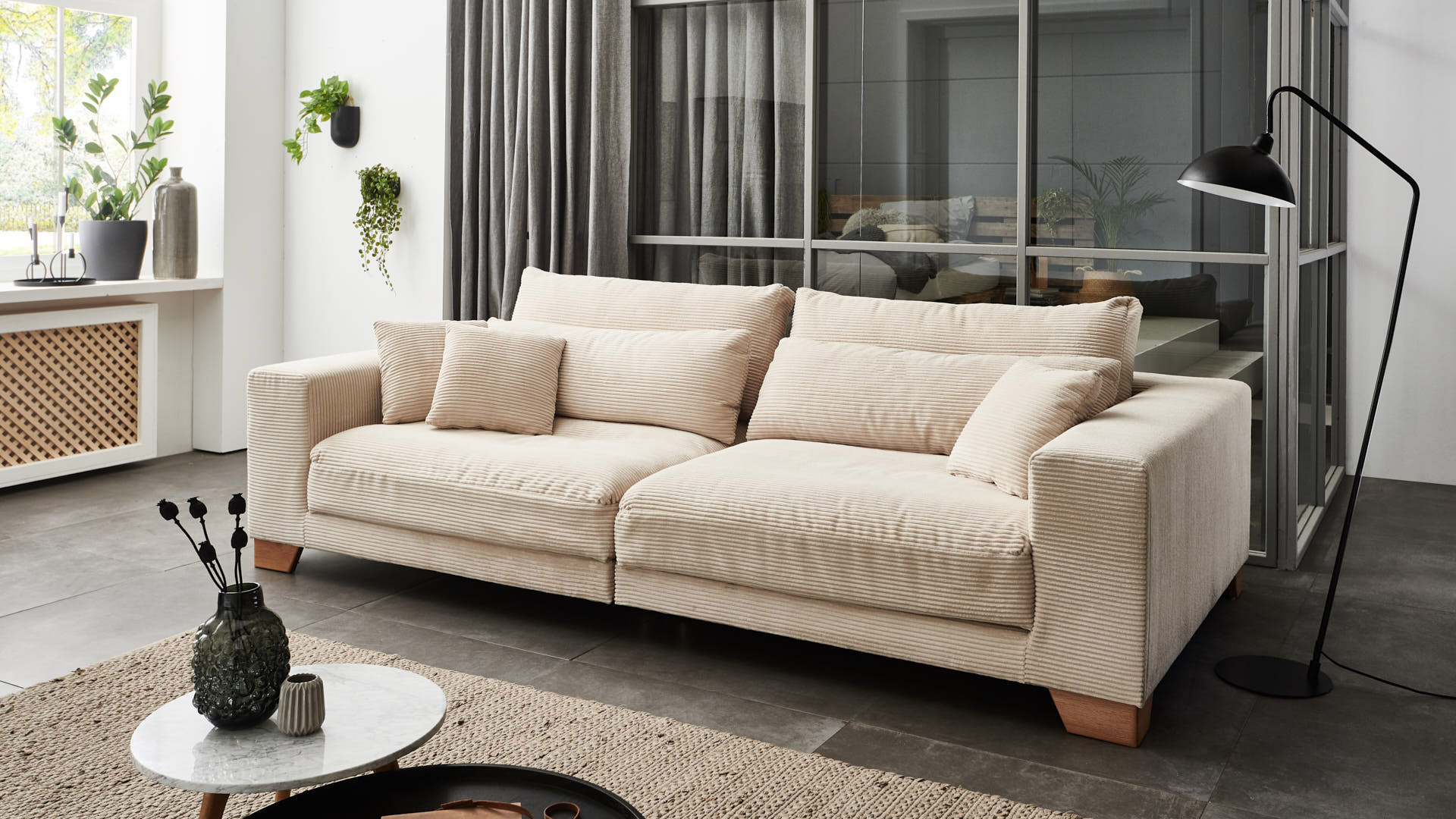 Big Sofa Play inkl. Kissen in Trendstoff Cord