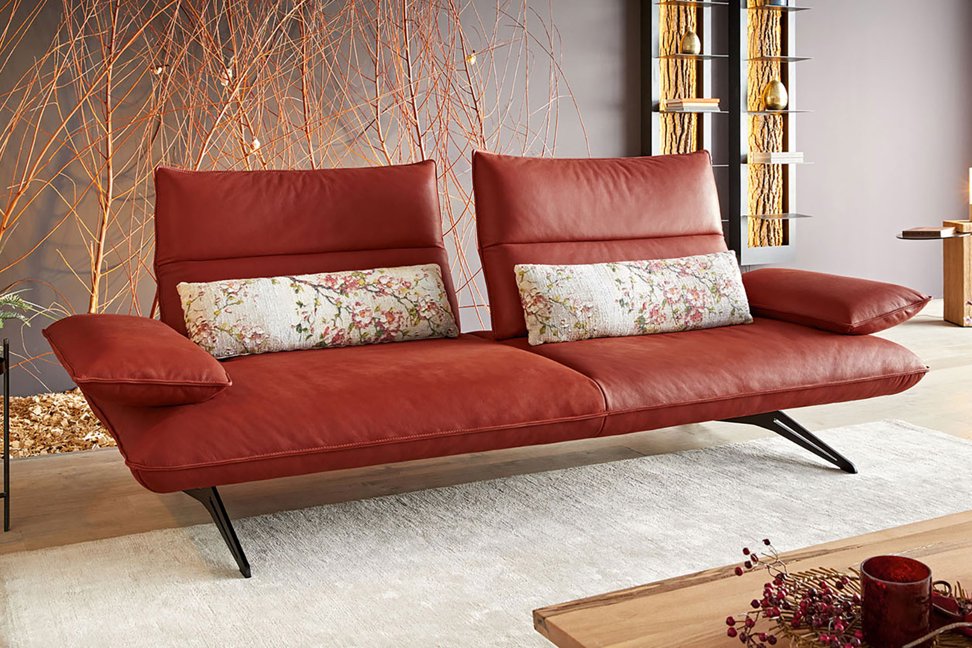 Koinor Design Sofa inkl. manueller Funktionen in Leder