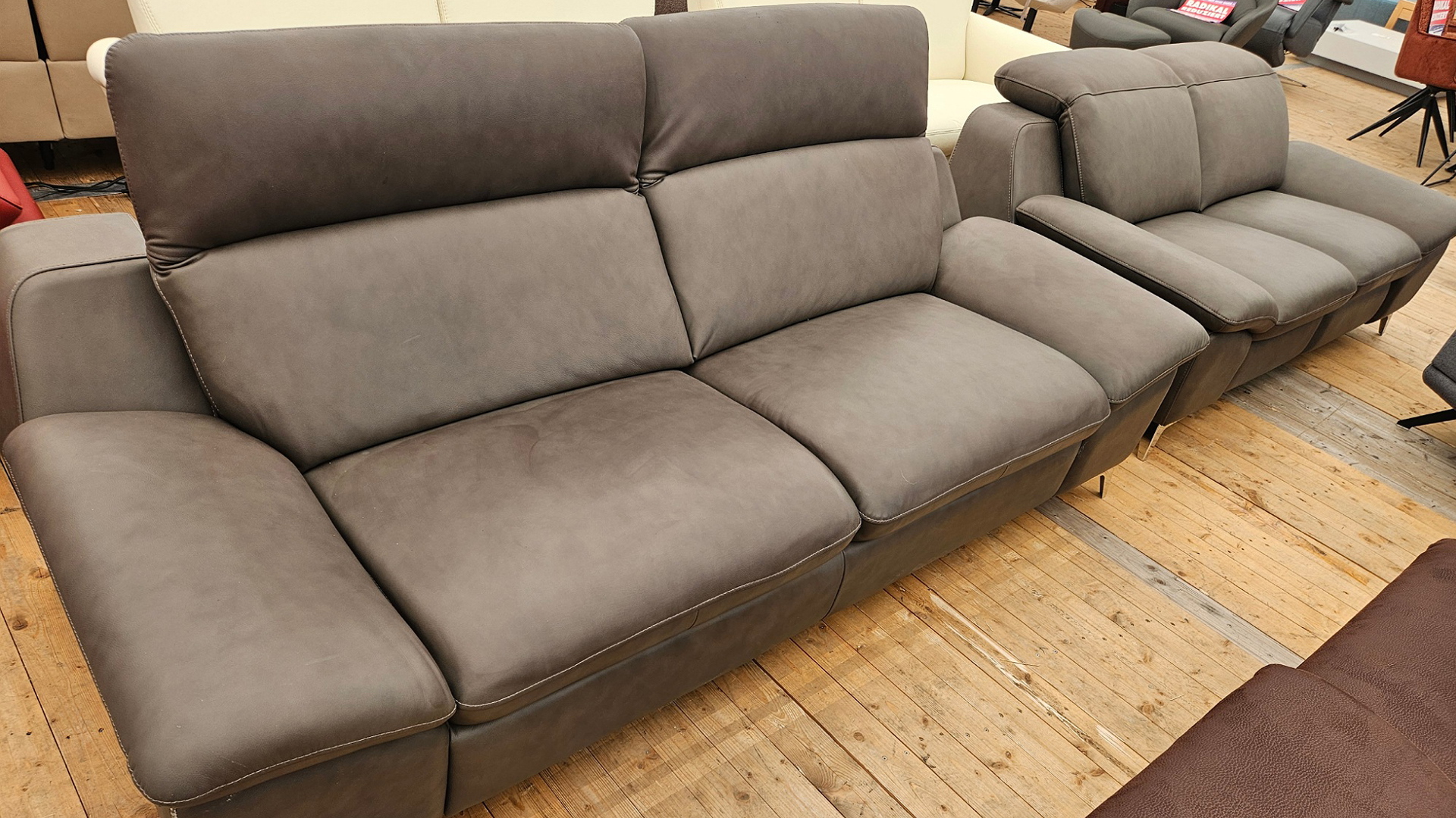 Cuoio Couchgarnitur mit motorischer Relaxfunktion in Leder-0597800061-34WW-A