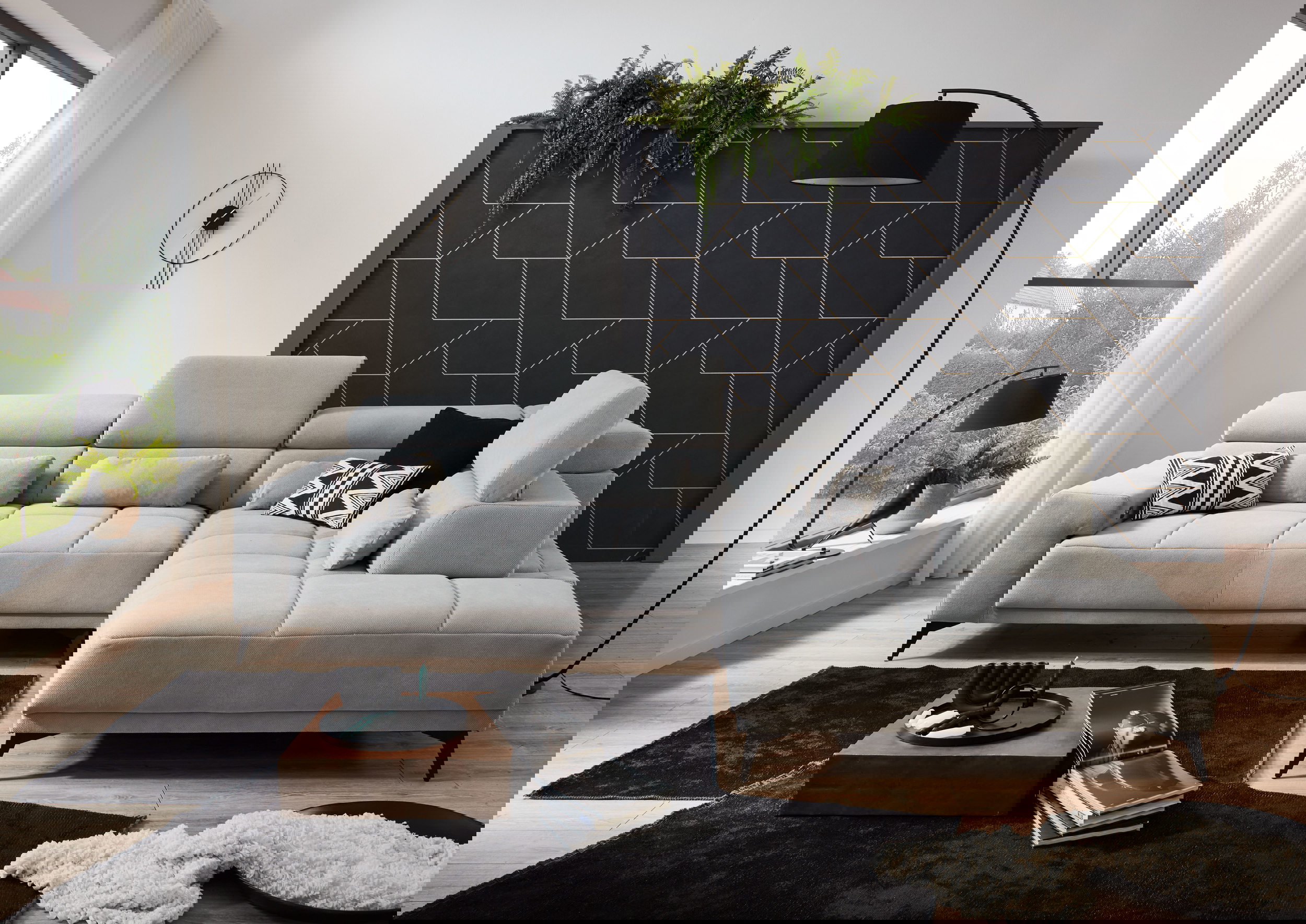 Ecksofa Wave 2.0 mit motorischen XL-Sitzvorzug in Stoff-0646Wave2.0WW