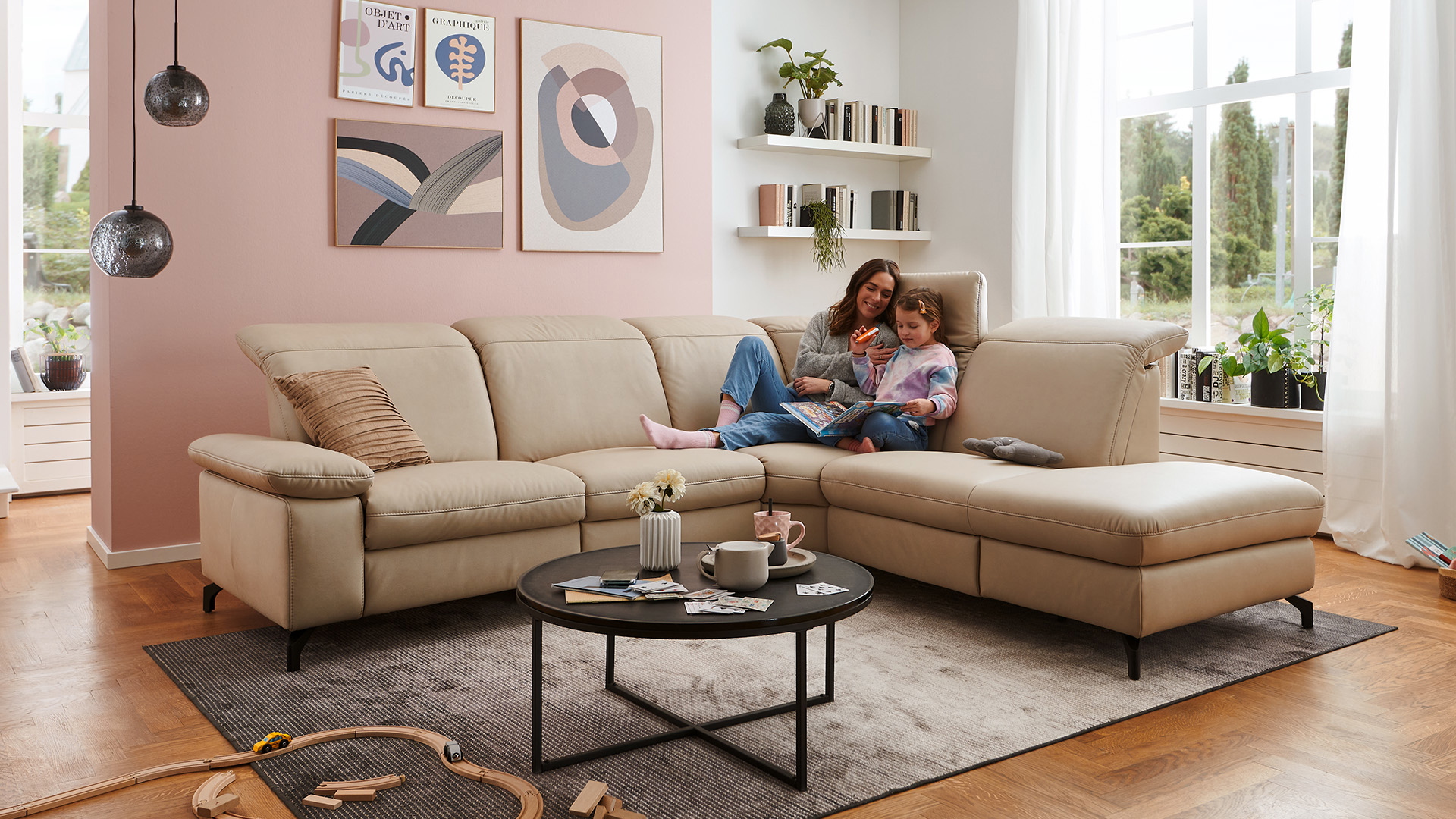 CONCEPTsofa Stoff Ecksofa in L-Form in Smart Touch
