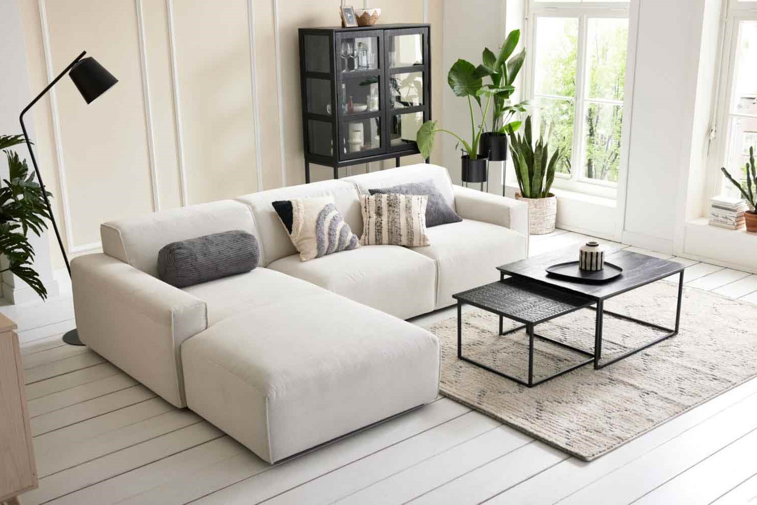Ecksofa Roomio 4100 in Trendstoff  Cord