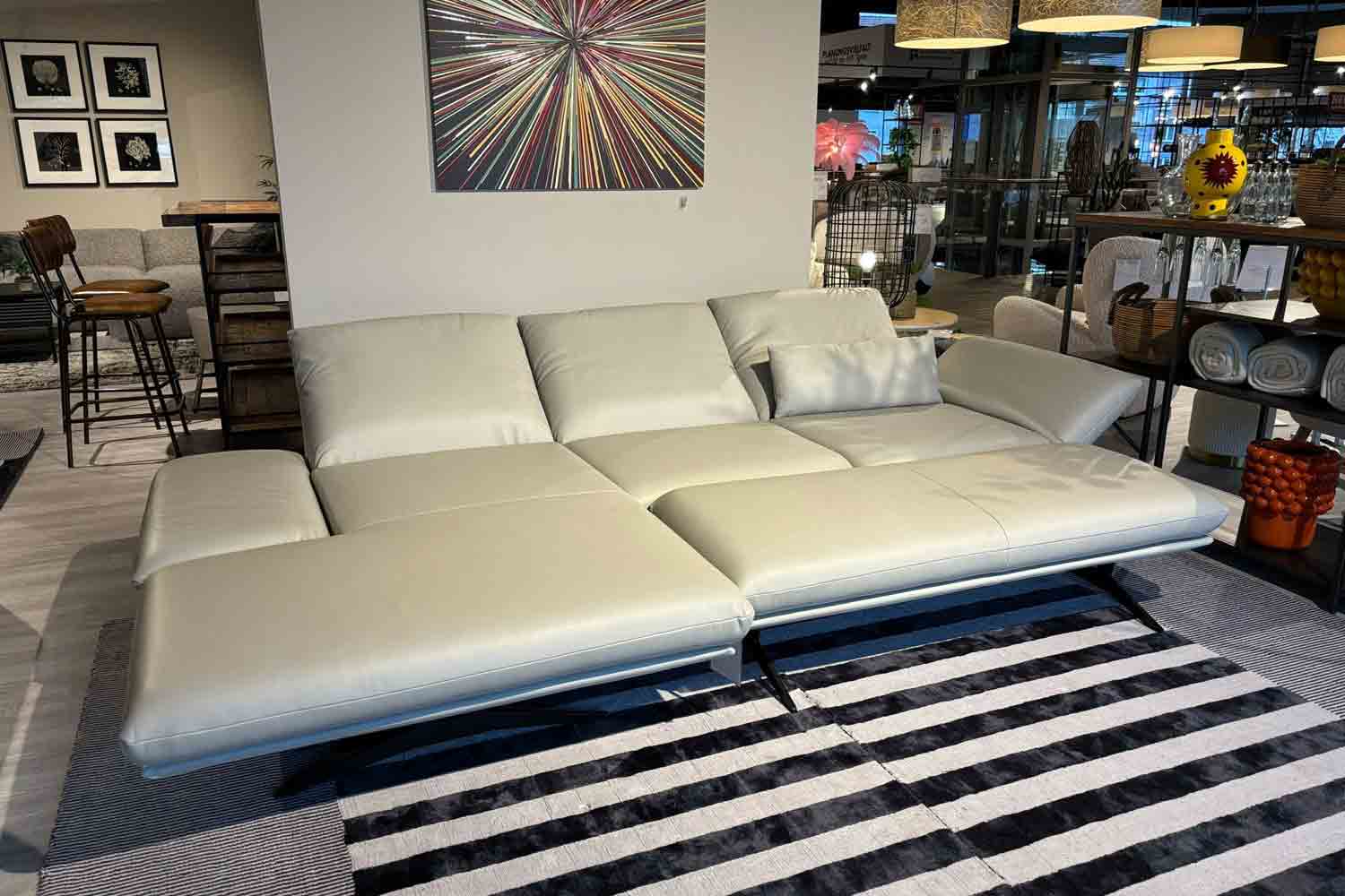 Koinor Ecksofa inkl. Funktionen und Hocker in Leder 
