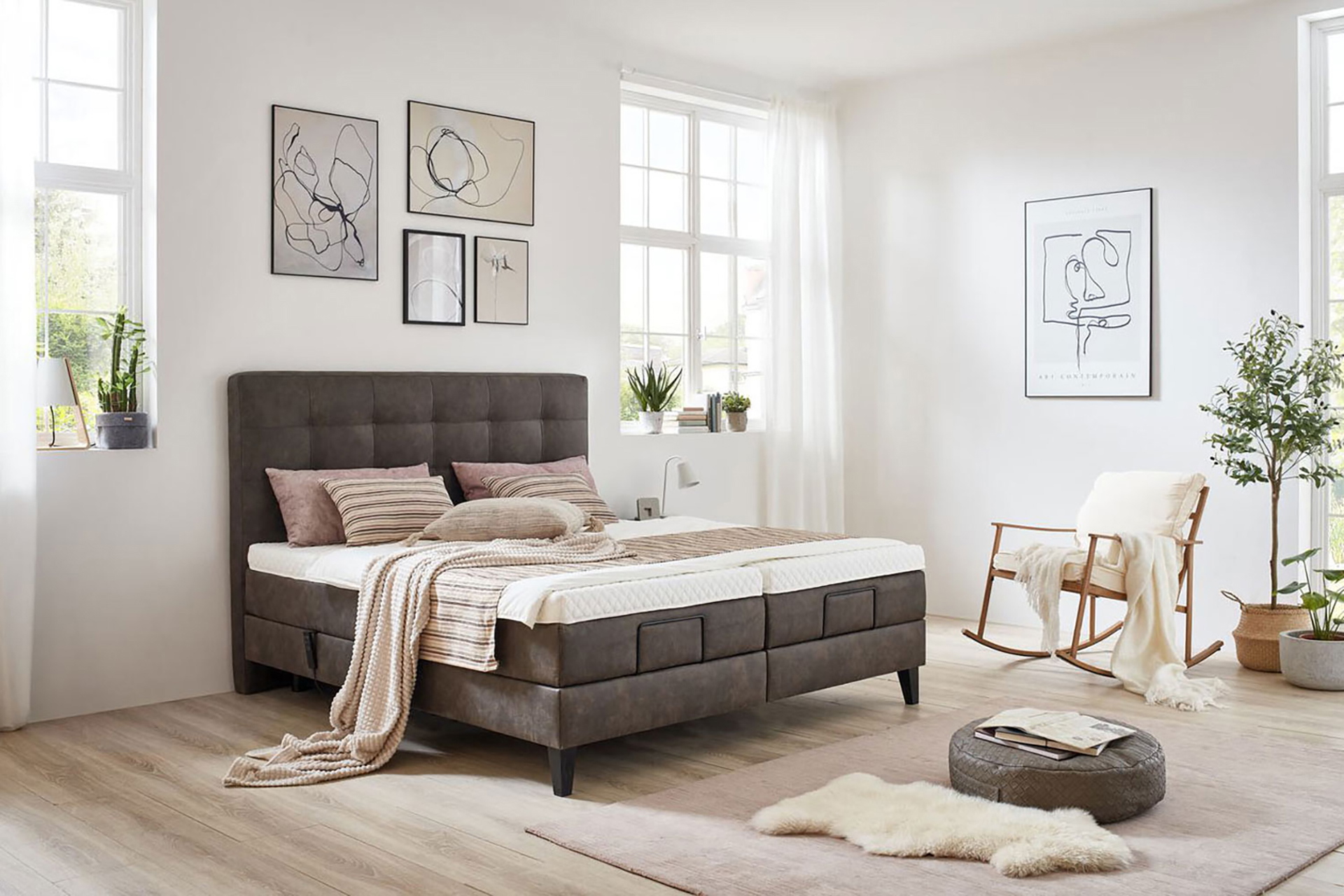 Boxspringbett Home 6000 inkl. motorischer Verstellung in Stoff