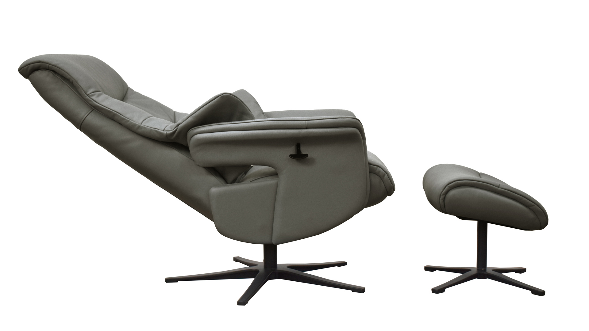 Relaxsessel Agent Grey mit manueller Funktion und Sitzhöhenverstellung in Leder-Lederlook-0979004600WW