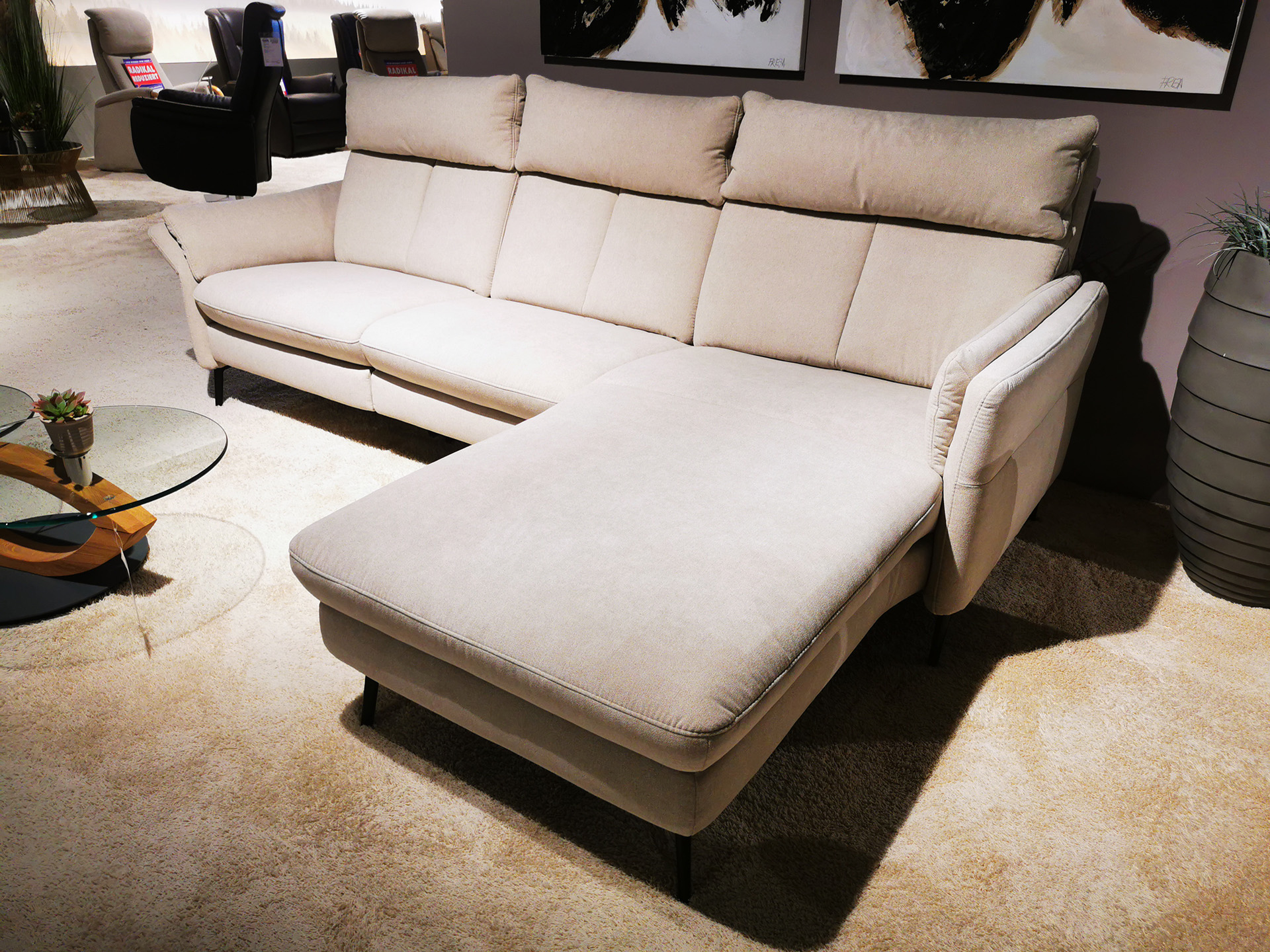 Ecksofa inkl. motorischer Relaxfunktion und Akku in Stoff-0764020201-36WW-A