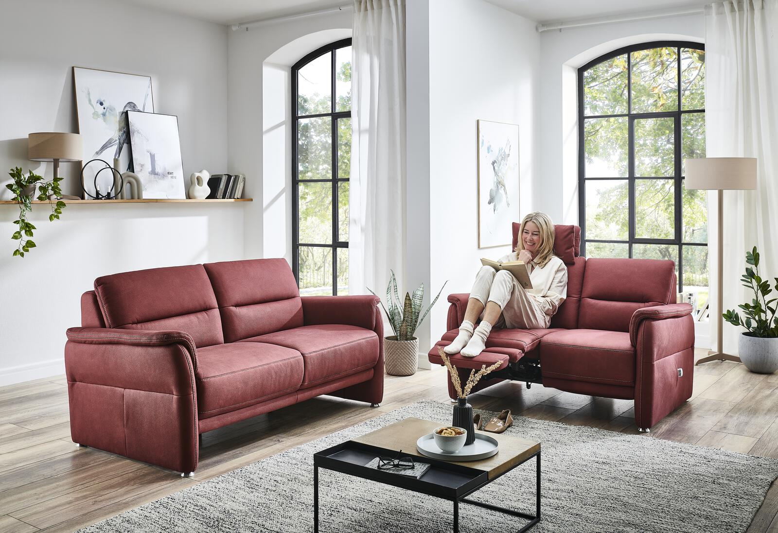 Stoff Mikrofaser Couchgarnitur mit Federkern