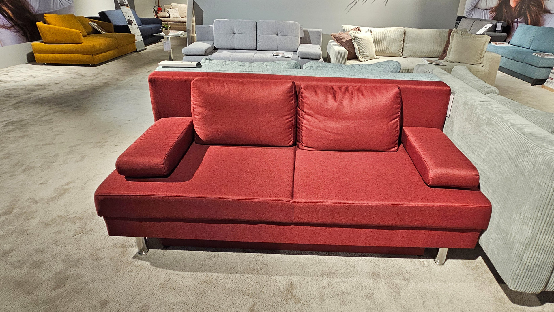 Schlafsofa inkl. Kissen in Stoff
