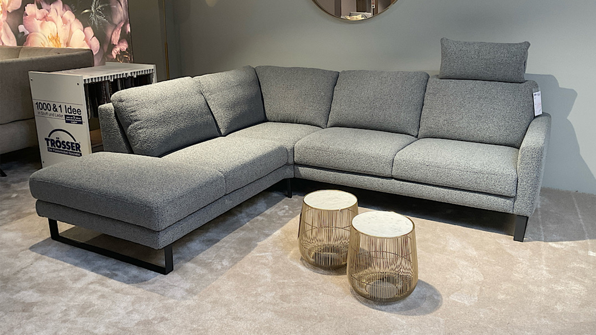 Ecksofa mit Kopfstütze in Stoff-0377800012-40WW-A