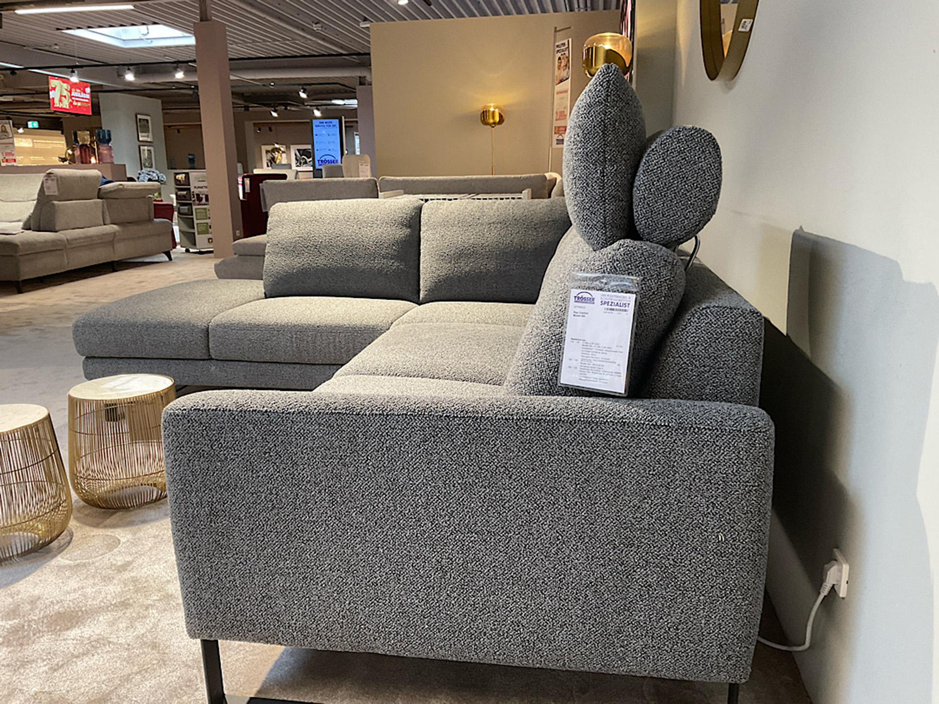 Ecksofa mit Kopfstütze in Stoff-0377800012-40WW-A