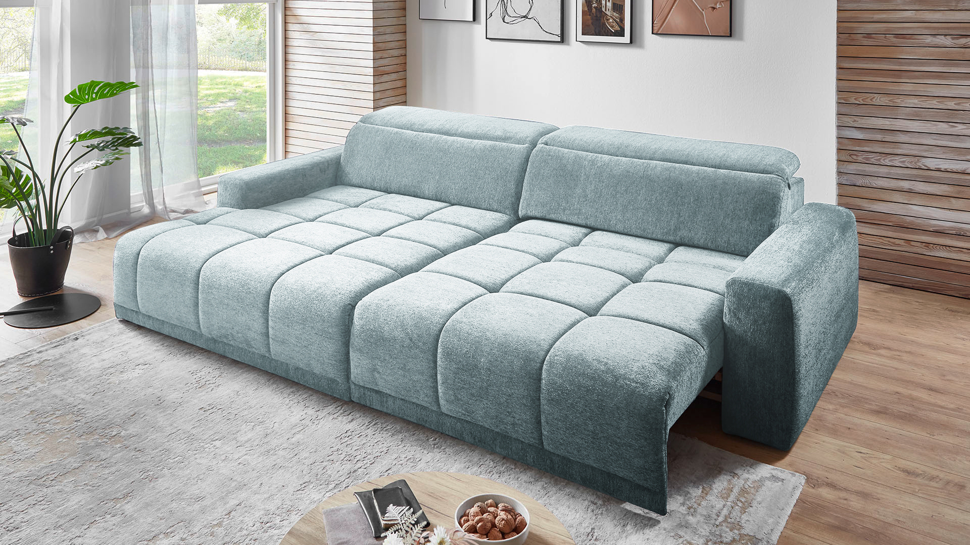 Ecksofa Brook mit motorischem Sitzvorzug in Stoff-0646Brook00WW