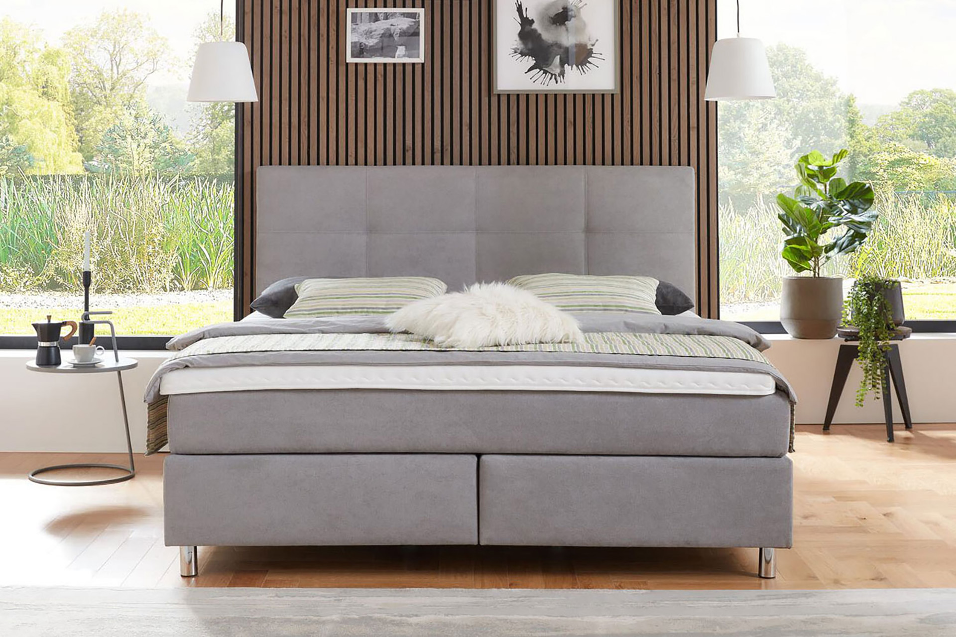 Boxspringbett Home 4400 mit Wendematratze Stoff