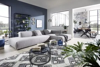 Cosyhome Living Eckkombination #8500 Grau rechts